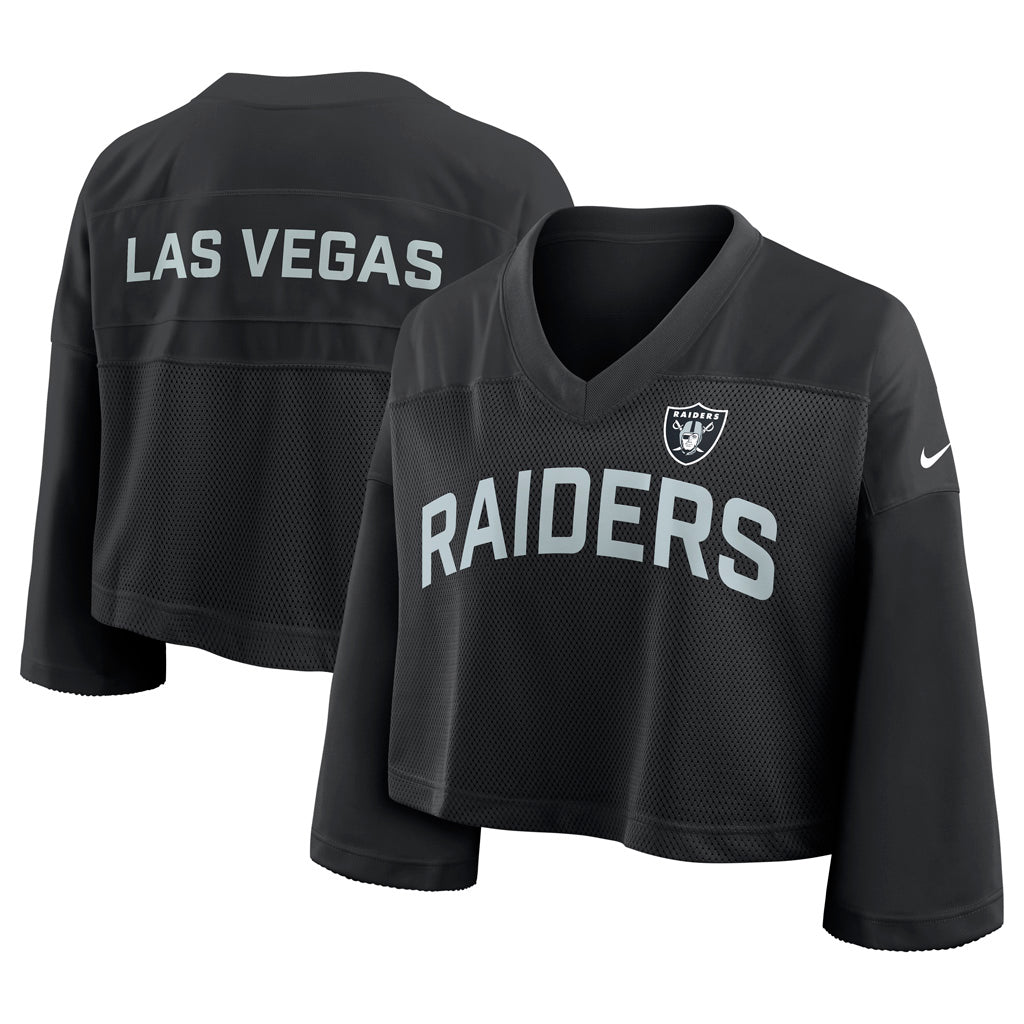 NFL Las Vegas Raiders Women's Nike Jersey Fashion Crop Top - Black
