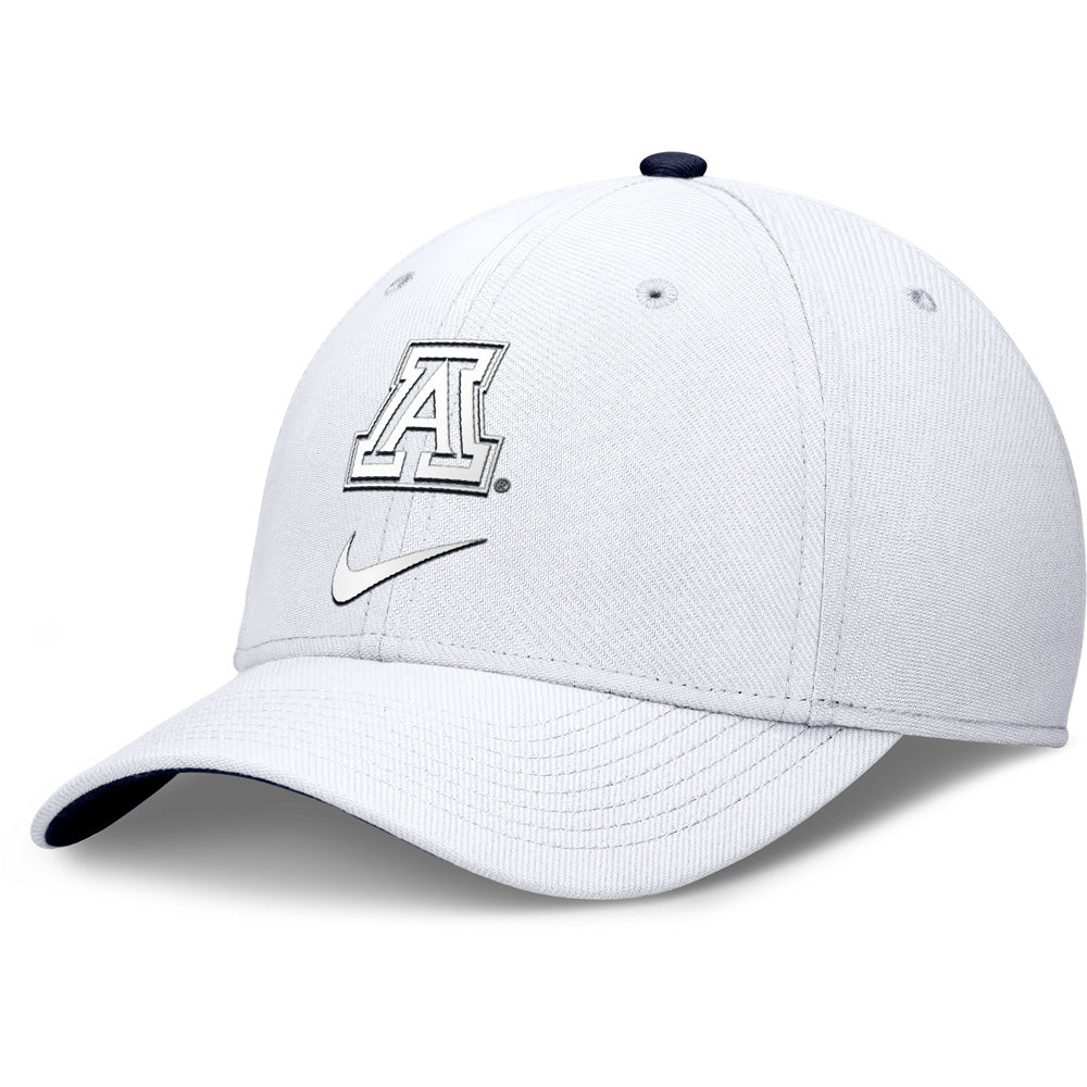 NCAA Arizona Wildcats Nike Rise Structured Edge Swoosh Flex Fit Hat - White