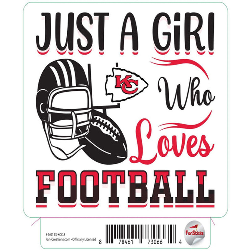 NFL Kansas City Chiefs Fan Creations Just a Girl Sticker