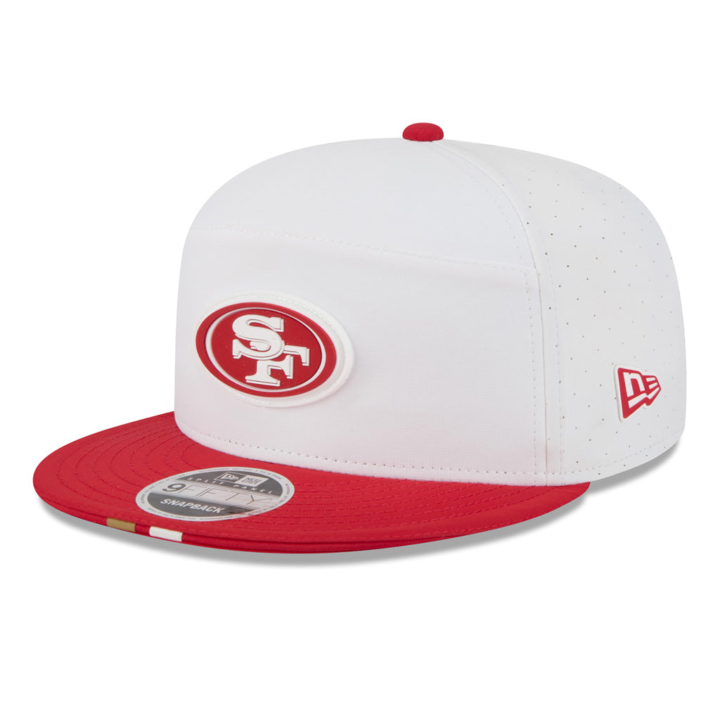 NFL San Francisco 49ers New Era 2025 Training 9FIFTY Split Panel Snapback Hat - White