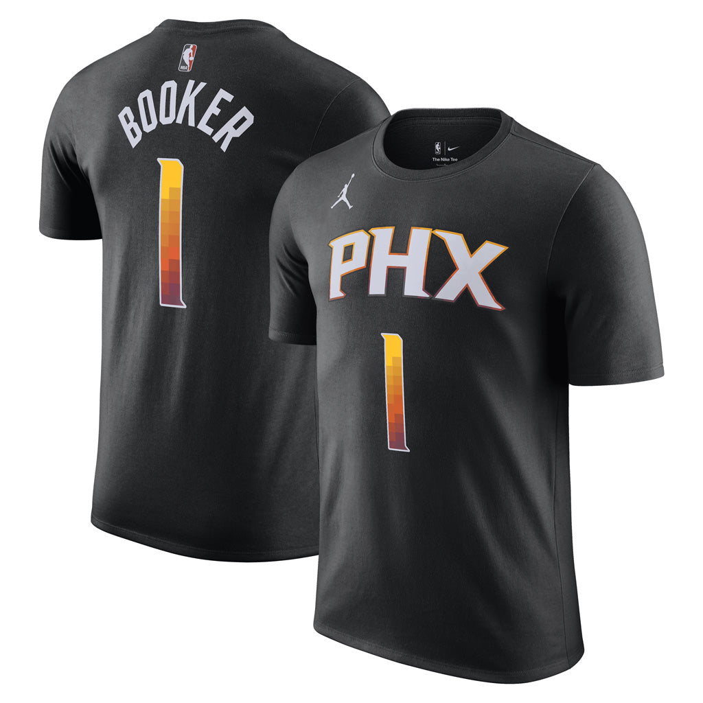 NBA Phoenix Suns Devin Booker Jordan Statement Name &amp; Number T-Shirt - Black