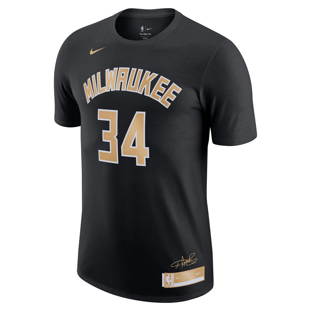 NBA Milwaukee Bucks Giannis Antetokounmpo Nike 2024 Select Name &amp; Number Tee