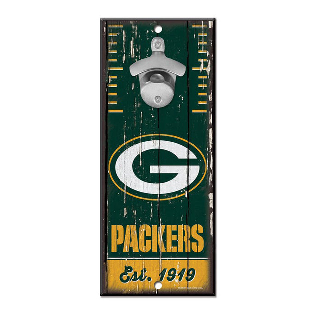 NFL Green Bay Packers WinCraft 5" x 12" Bottle Opener Sign - Green