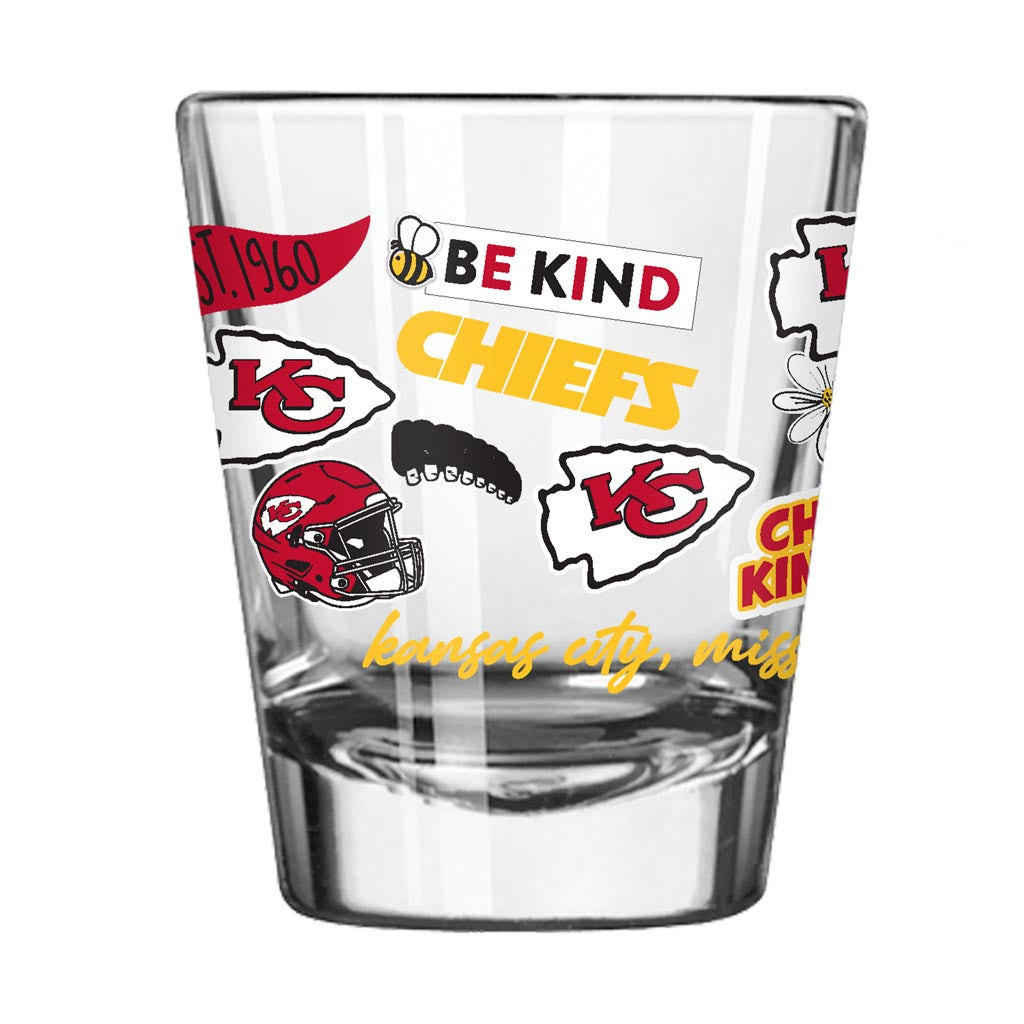 NFL Kansas City Chiefs Logo Brands Native 2oz Shot Glass - Red