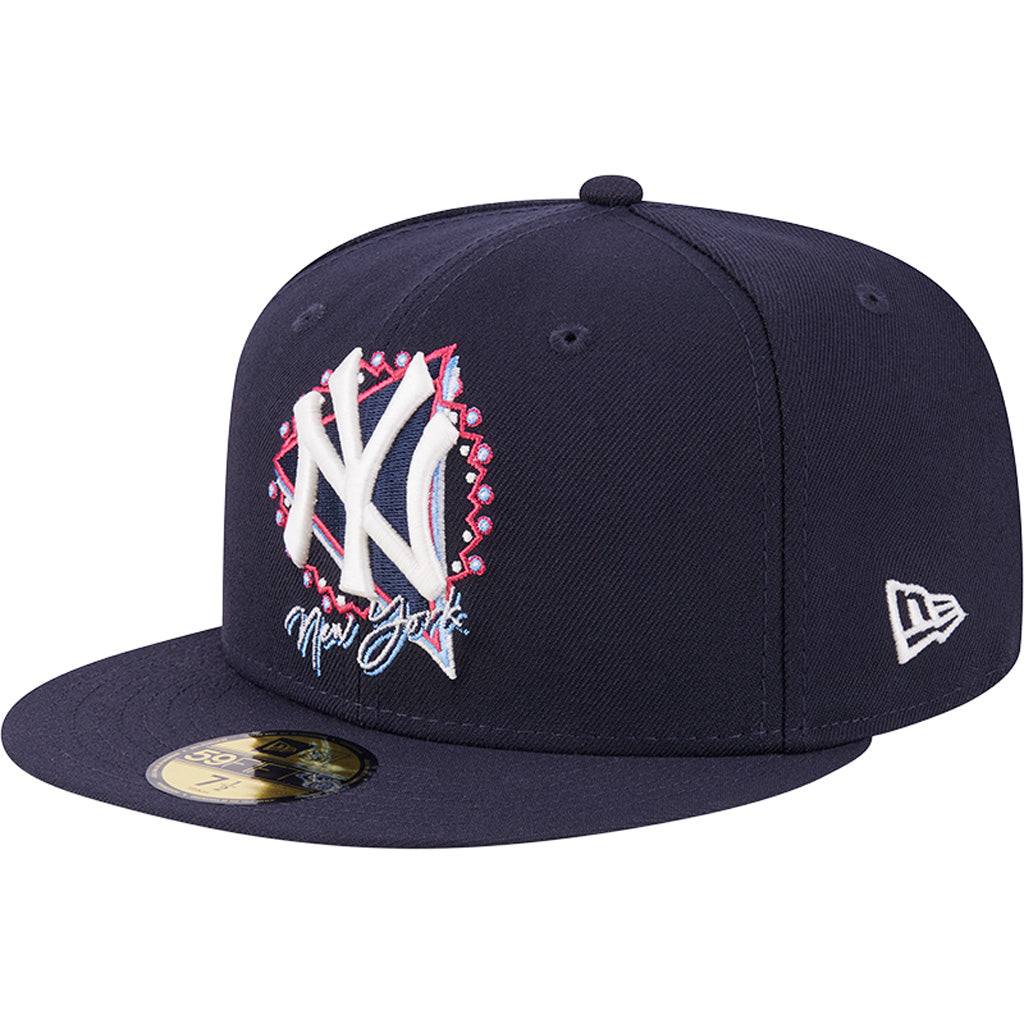 MLB New York Yankees New Era Neon 59FIFTY Fitted Hat - Navy