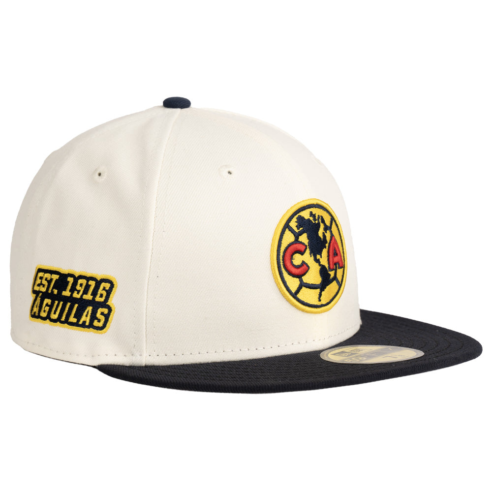 Club America New Era Yellow Logo 59FIFTY Fitted Hat