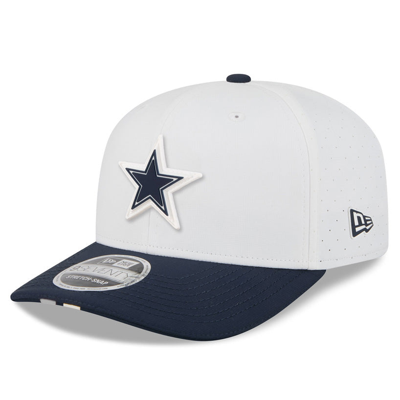 NFL Dallas Cowboys New Era 2025 Training 9SEVENTY Stretch-Snapback Hat - White