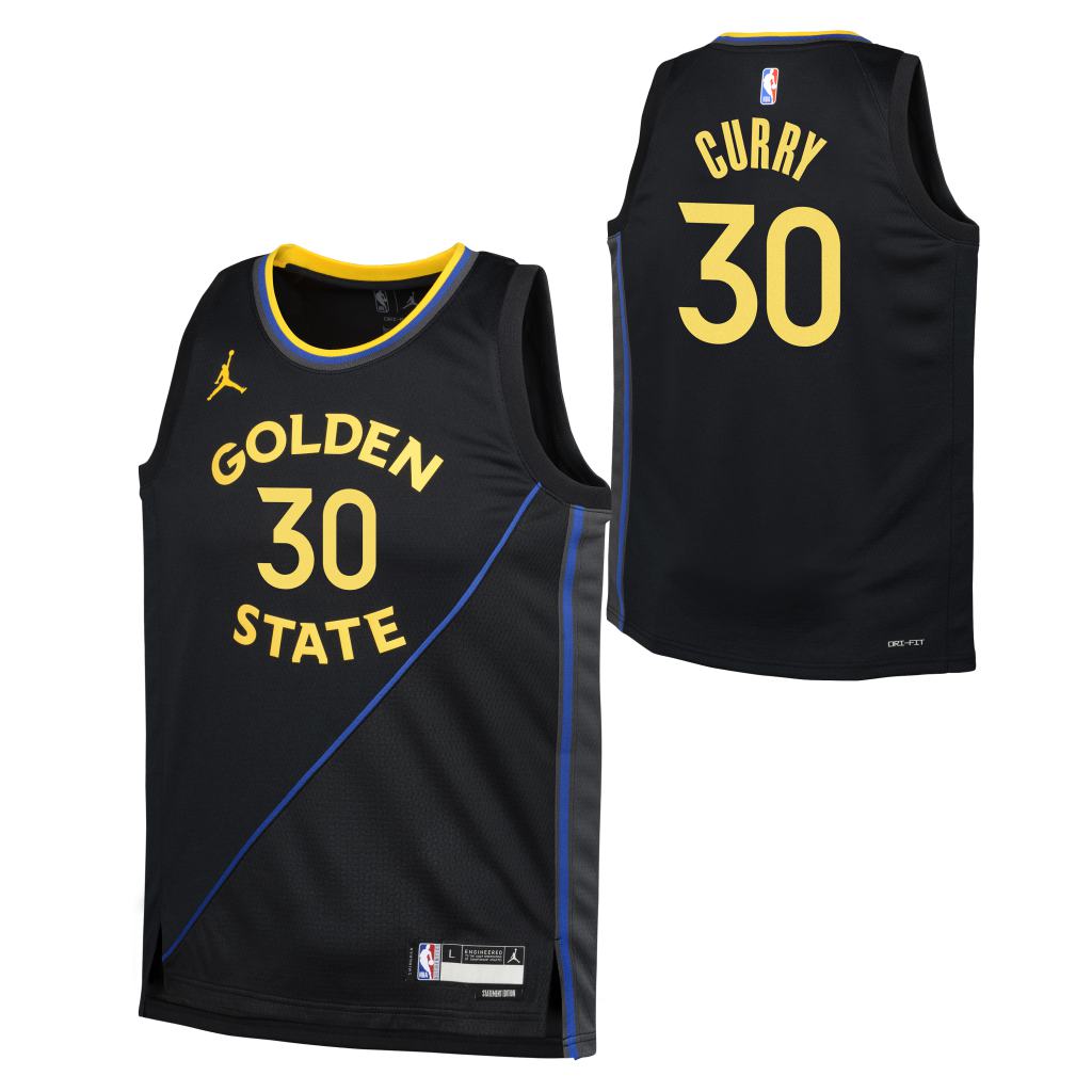 NBA Golden State Warriors Steph Curry Youth Jordan 2024/25 Statement Swingman Jersey - Black