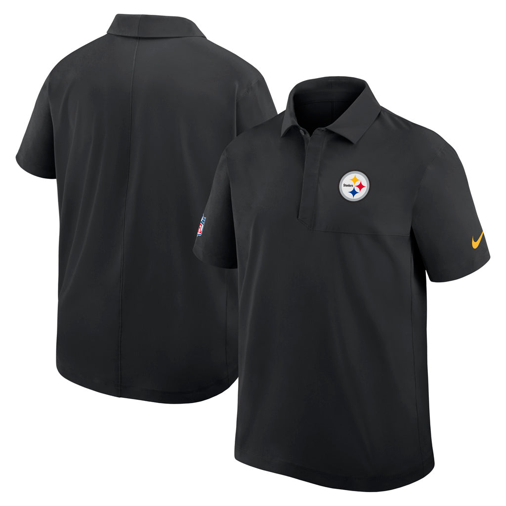 NFL Pittsburgh Steelers Nike 2025 Dri-Fit Sideline Woven Polo - Black