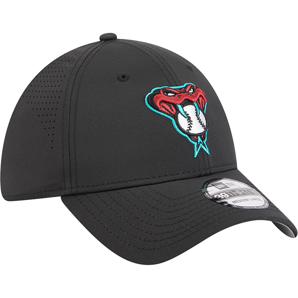 MLB Arizona Diamondbacks New Era Mid Perf 39THIRTY Flex Fit Hat - Black