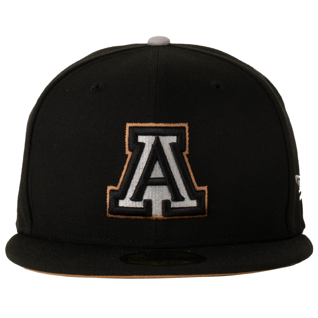 NCAA Arizona Wildcats New Era Gray Outline Logo 59FIFTY Fitted Hat - Black