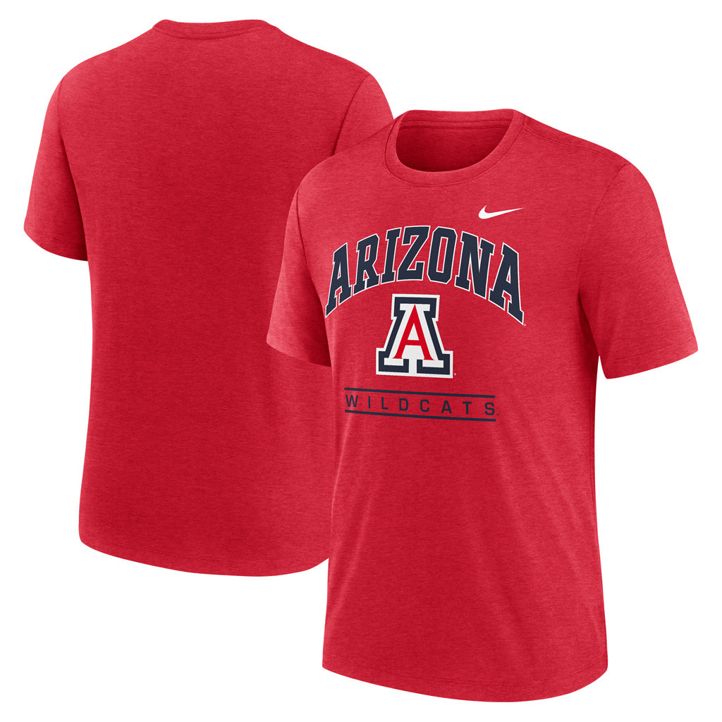 NCAA Arizona Wildcats Nike Tri-Blend Stack T-Shirt - Red