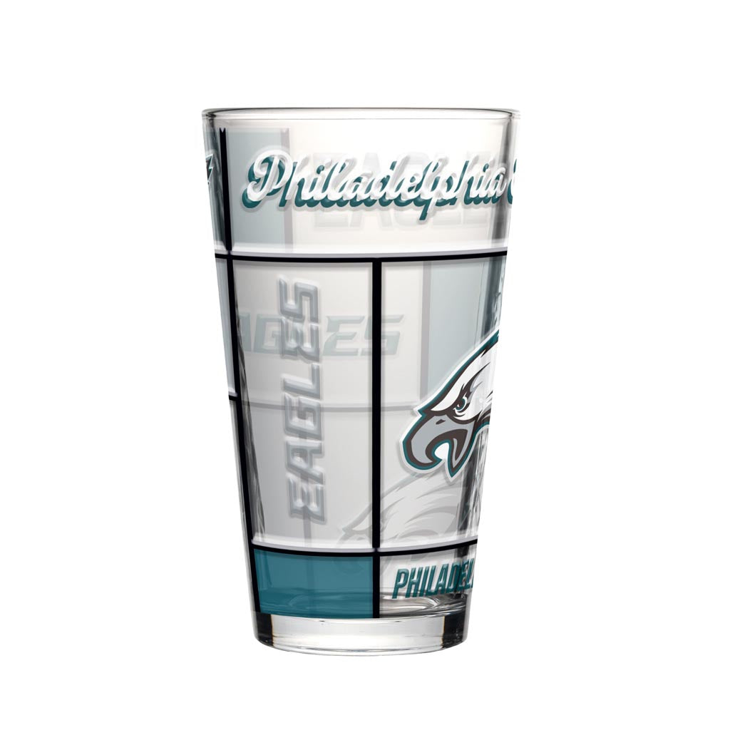 NFL Philadelphia Eagles Logo Brands 16oz Quilted Pint Glass - Green