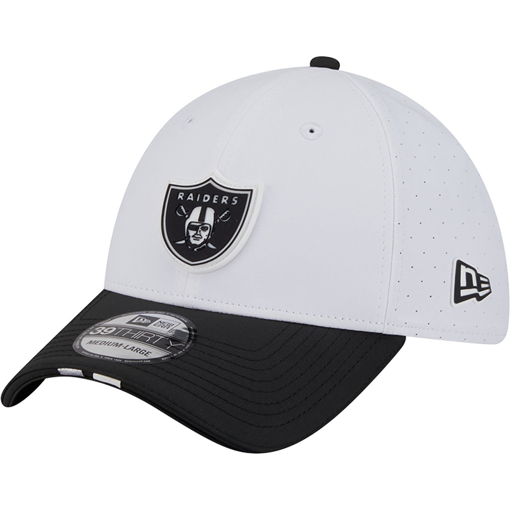 NFL Las Vegas Raiders New Era 2025 Training 39THIRTY Flex Fit Hat - White