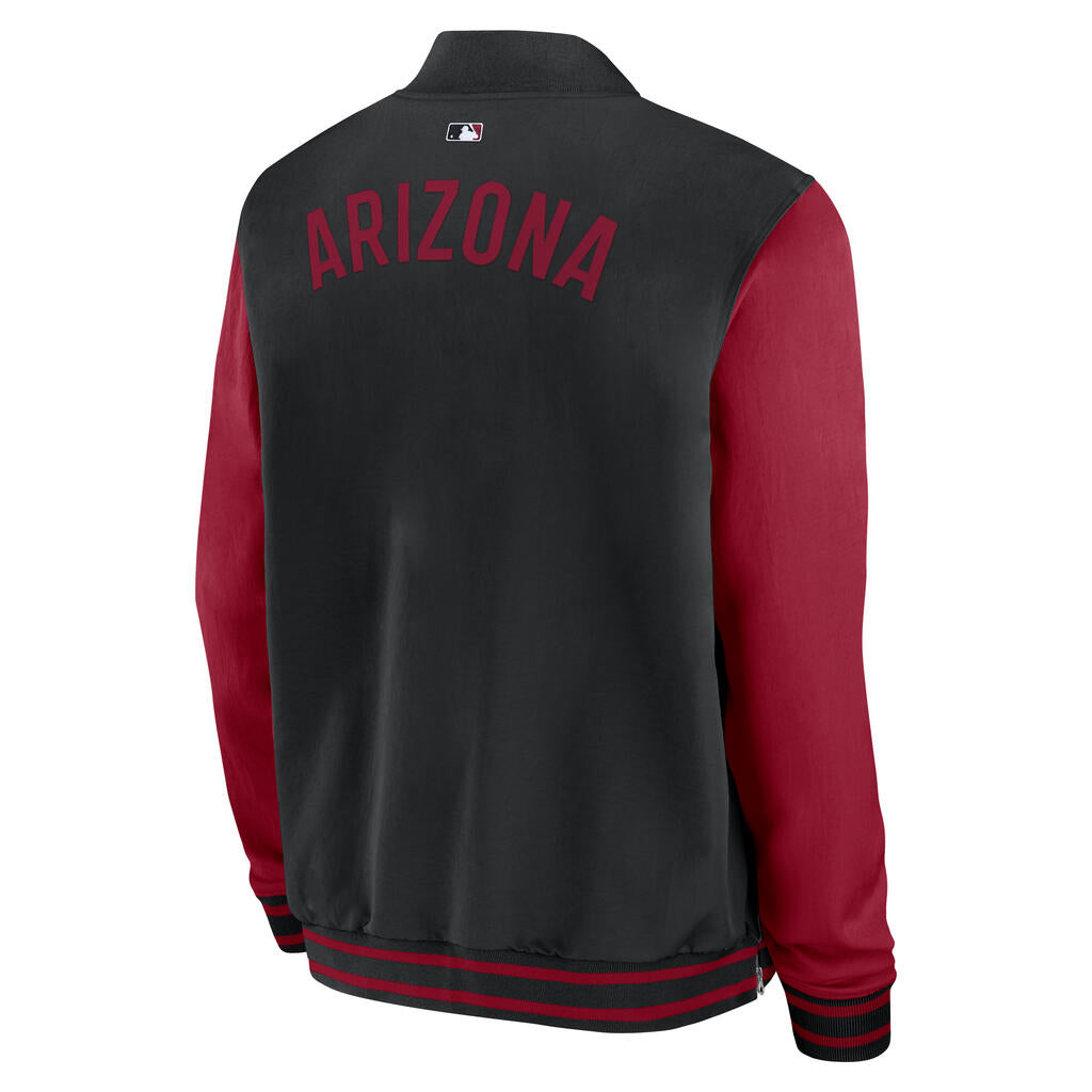 MLB Arizona Diamondbacks Nike Authentic Collection Bomber Jacket - Black
