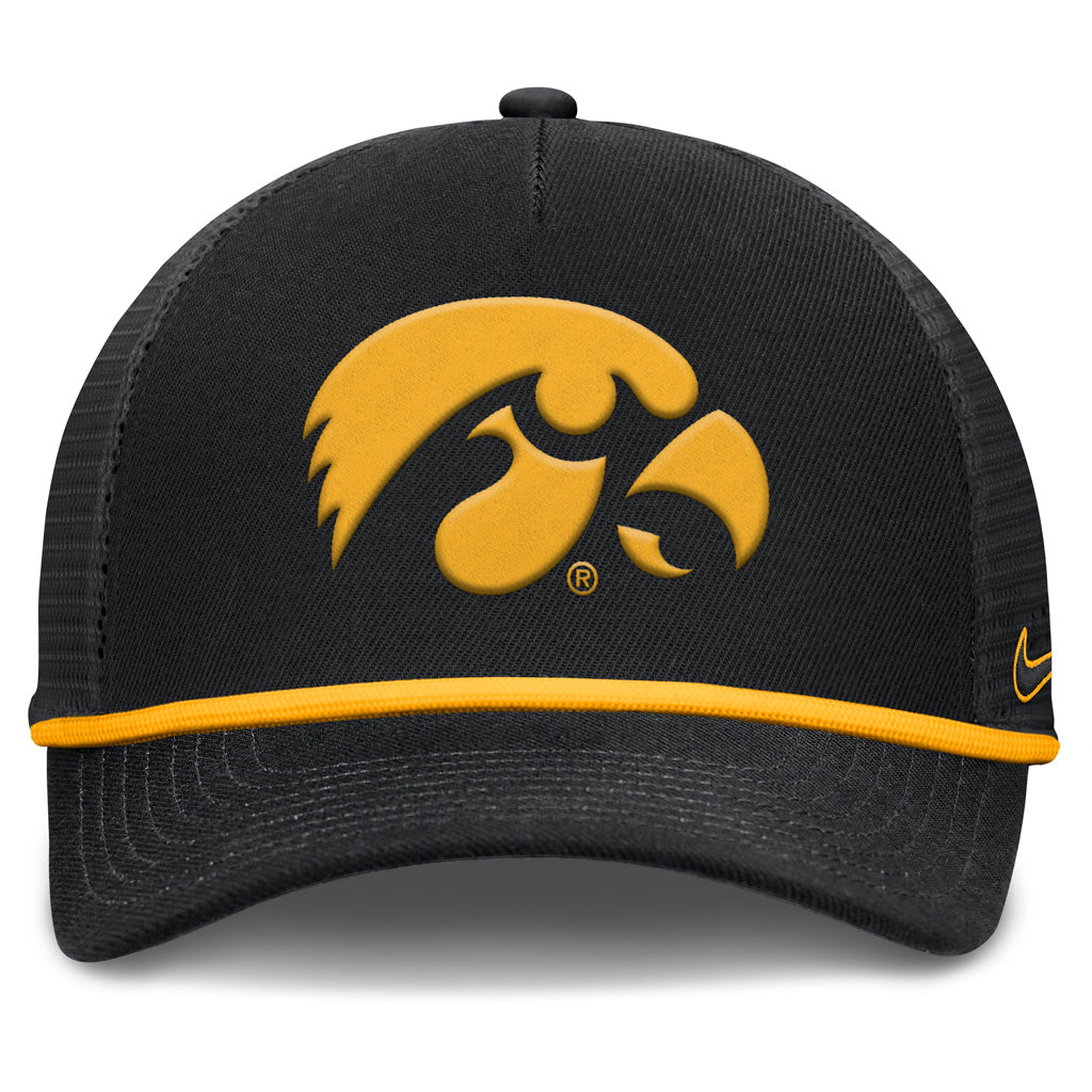 NCAA Iowa Hawkeyes Nike Primary Logo Snapback Trucker Hat - Black
