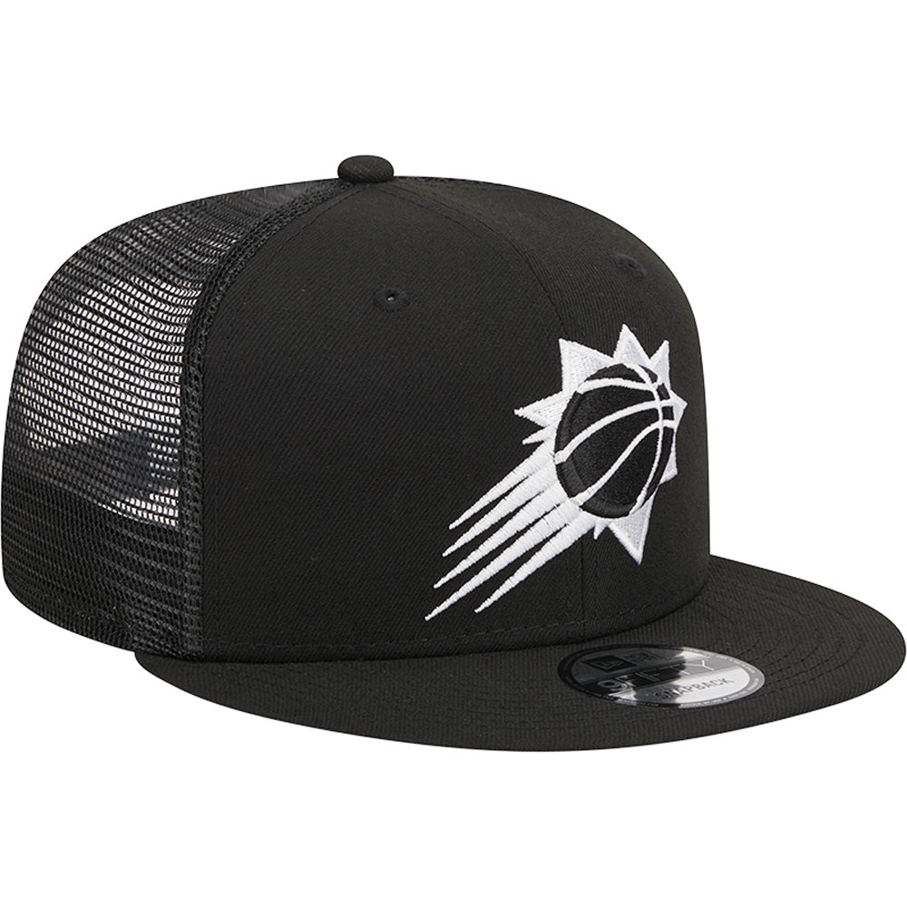 NBA Phoenix Suns New Era Black & White Trucker 9FIFTY Snapback Hat - Black