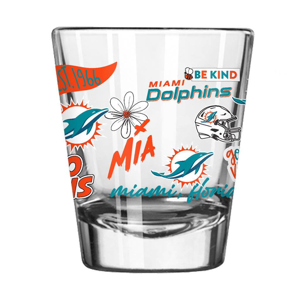 NFL Miami Dolphins Logo Brands Native 2oz Shot Glass - Teal