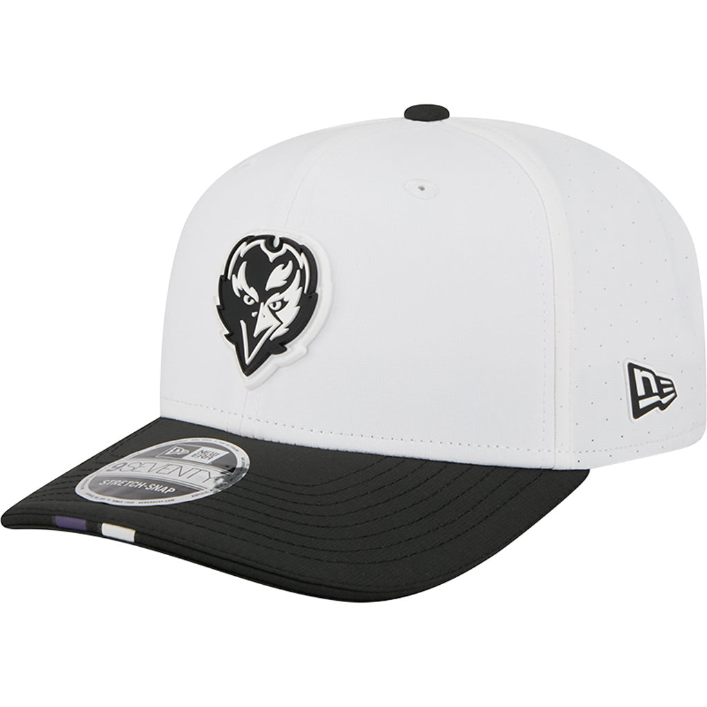NFL Baltimore Ravens New Era 2025 Training 9SEVENTY Stretch-Snapback Hat - White