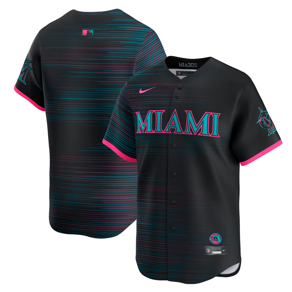 MLB Miami Marlins Nike 2025 City Connect Limited Jersey - Black