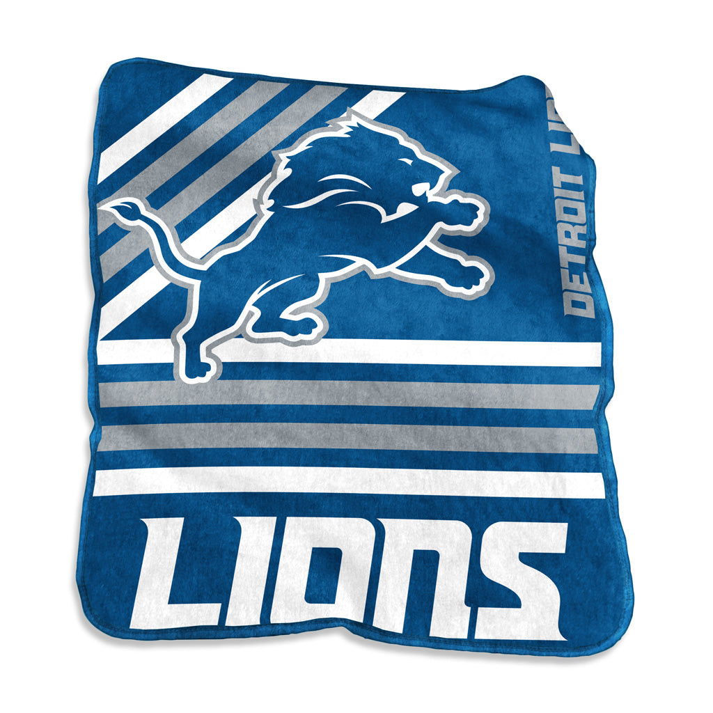NFL Detroit Lions Logo Brands 50" x 60" Raschel Blanket - Blue