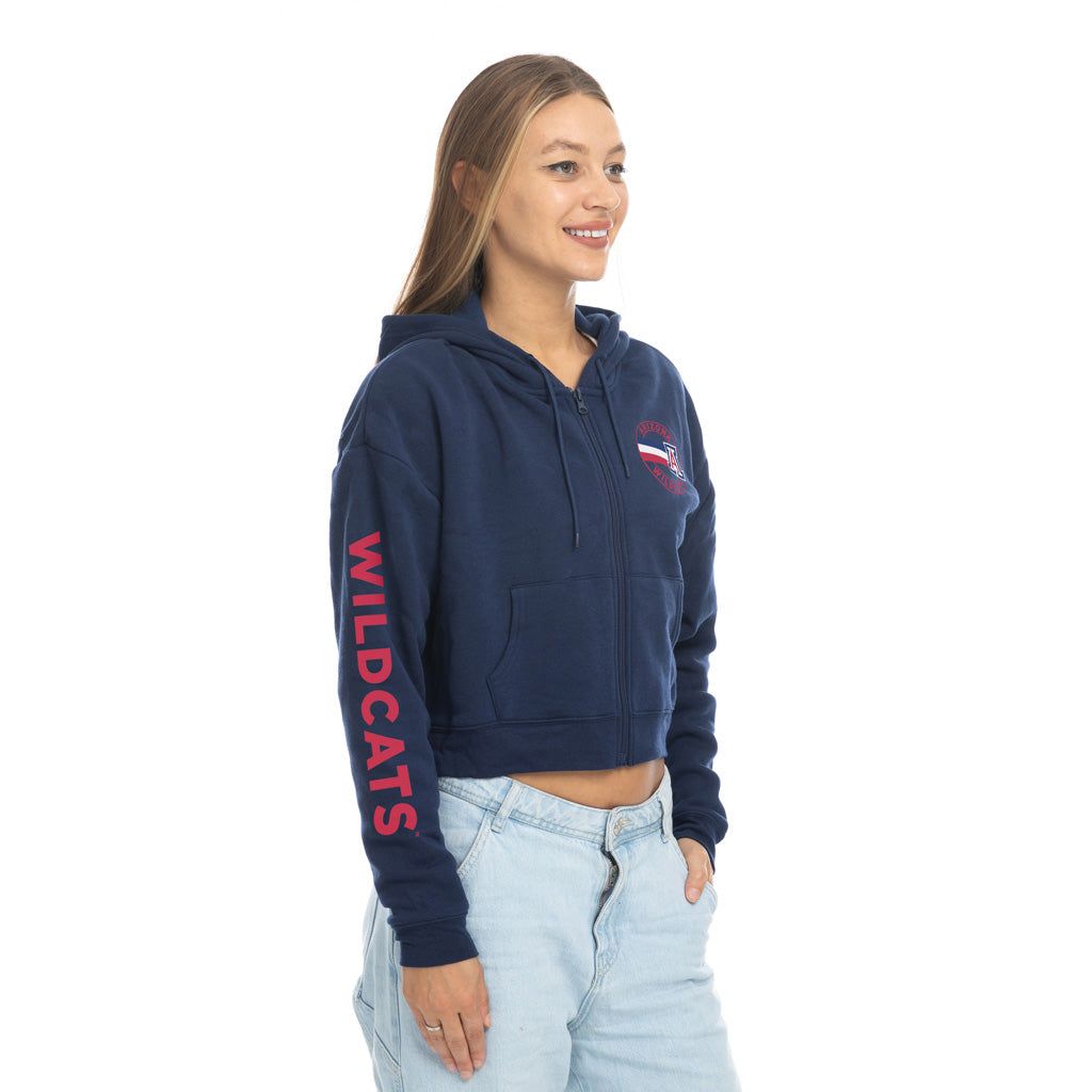 NCAA Arizona Wildcats Women's ZooZatz Cropped Full Zip Hoodie