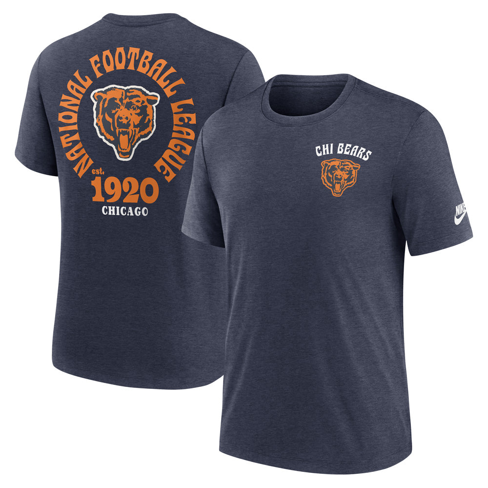 NFL Chicago Bears Nike 2-Hit Tri-Blend T-Shirt - Navy