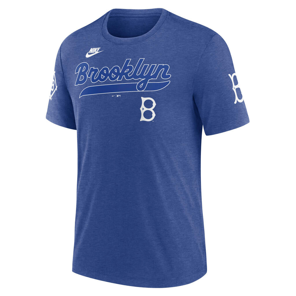 MLB Los Angeles Dodgers Nike Cooperstown Eras Tri-Blend T-Shirt - Blue