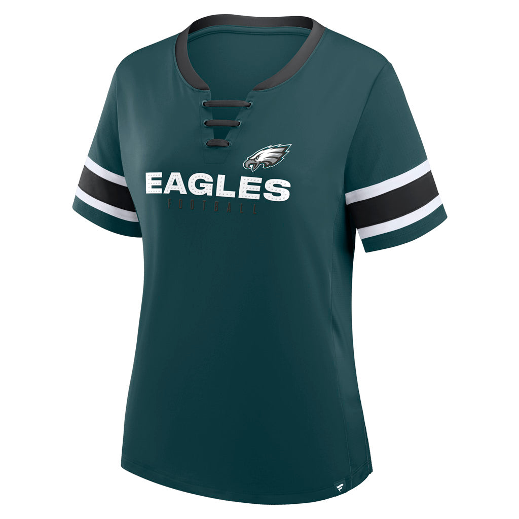 NFL Philadelphia Eagles Women's Fanatics Draw Play Athena Lace-Up Top - Green