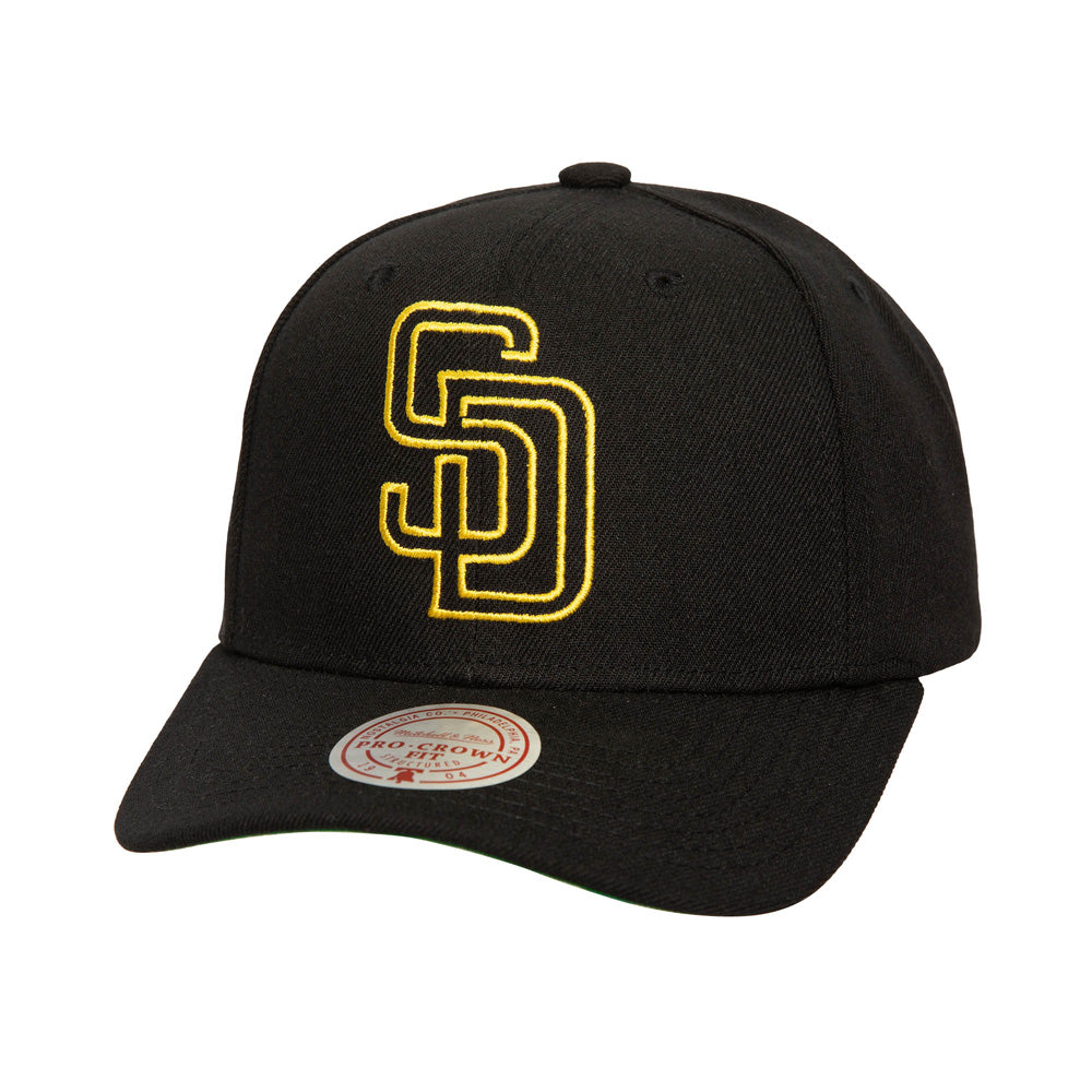 MLB San Diego Padres Mitchell &amp; Ness Neon Logo Pro Snapback Hat - Black