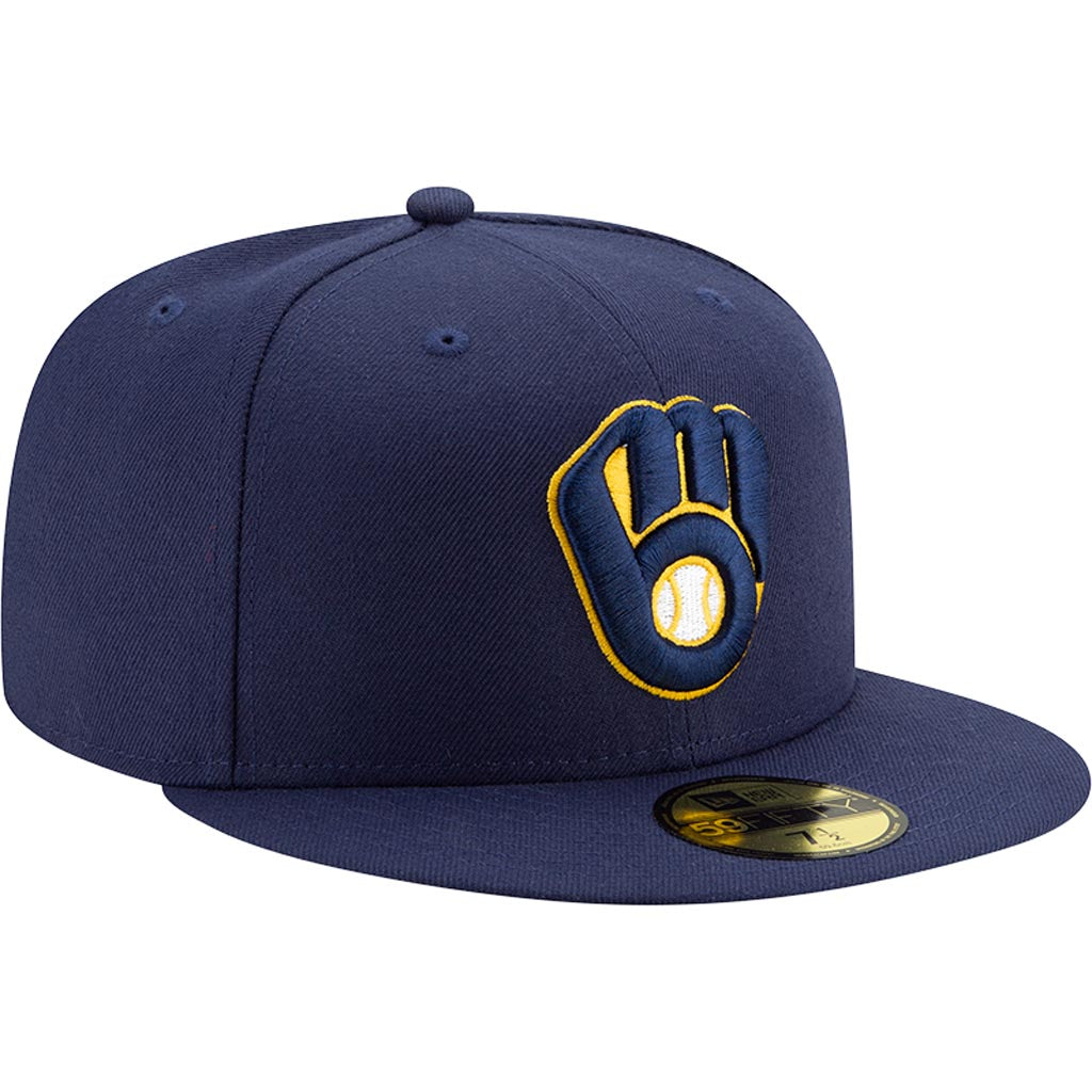 MLB Milwaukee Brewers New Era Authentic Collection Home On-Field 59FIFTY Fitted Hat - Navy