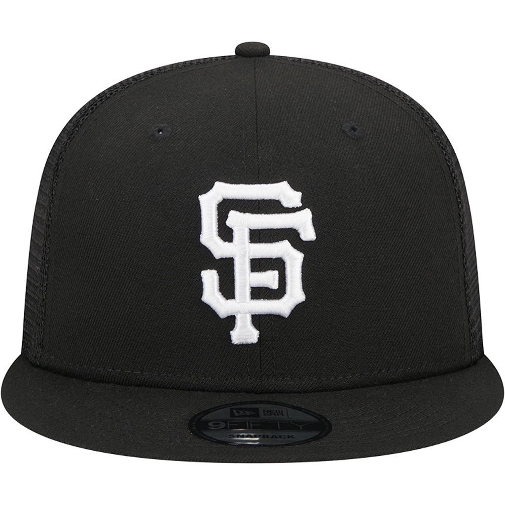 MLB San Francisco Giants New Era Black & White 9FIFTY Snapback Trucker Hat - Black