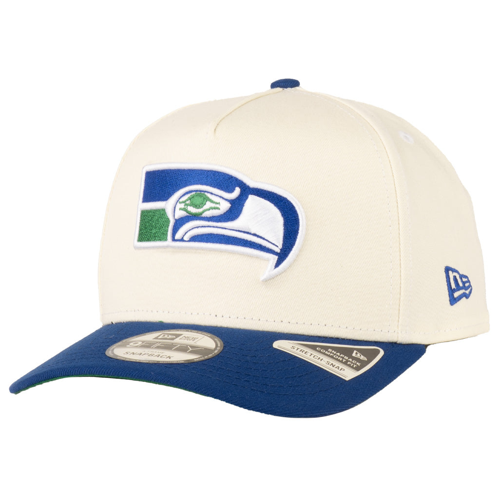 NFL Seattle Seahawks New Era Throwback Two-Tone TC 9FIFTY A-Frame Snapback Hat - Cream
