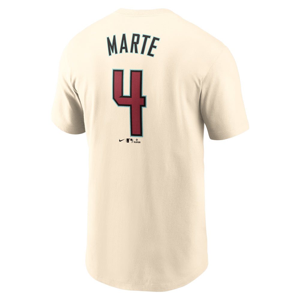 MLB Arizona Diamondbacks Ketel Marte Nike FUSE Home Name & Number T-Shirt - Cream