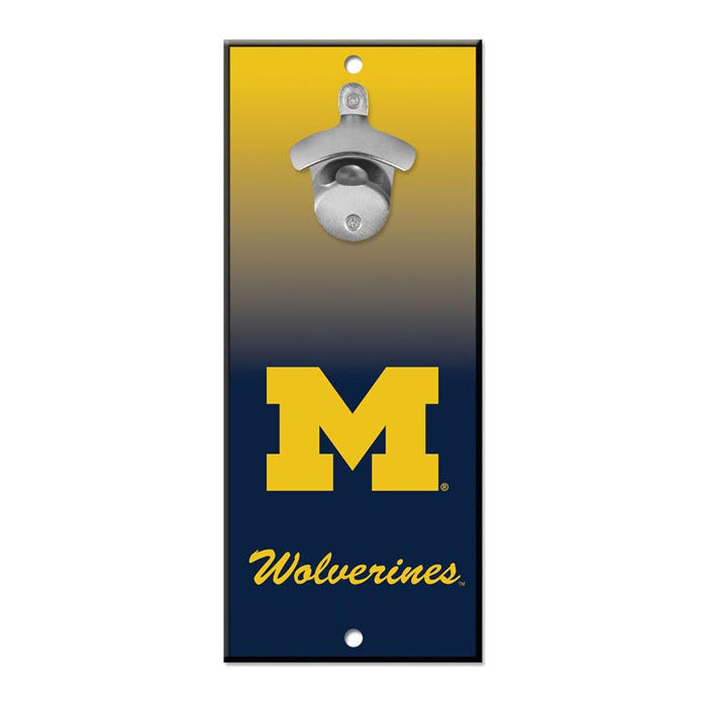 NCAA Michigan Wolverines WinCraft 5" x 12" Ombre Bottle Opener Sign - Navy