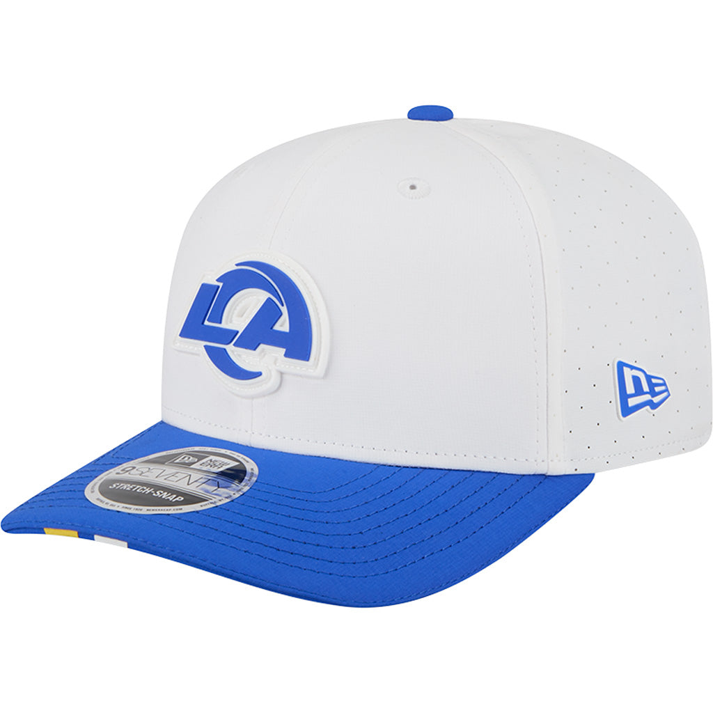 NFL Los Angeles Rams New Era 2025 Training 9SEVENTY Stretch-Snapback Hat - White