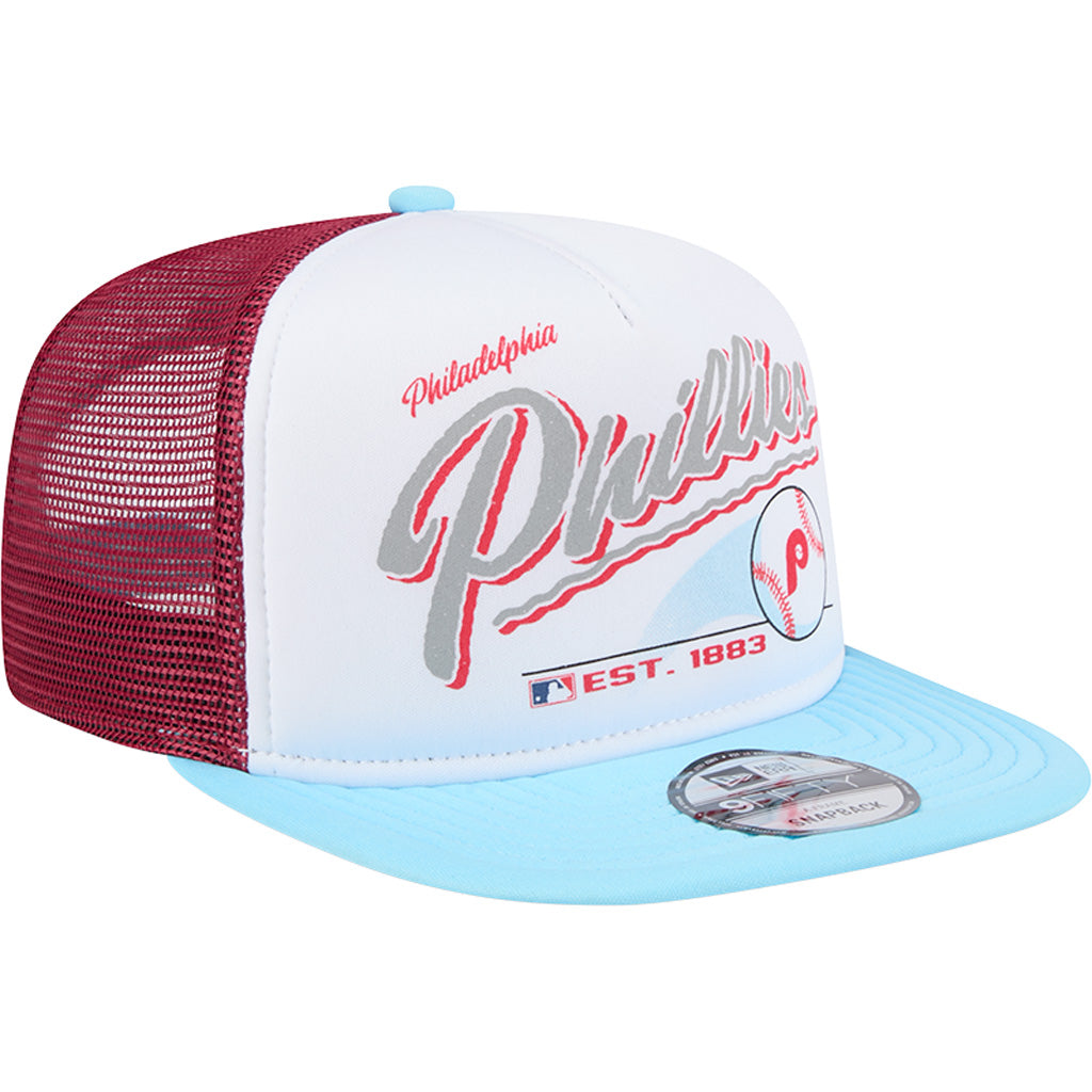MLB Philadelphia Phillies New Era Retro Script 9FIFTY A-Frame Snapback Hat - White