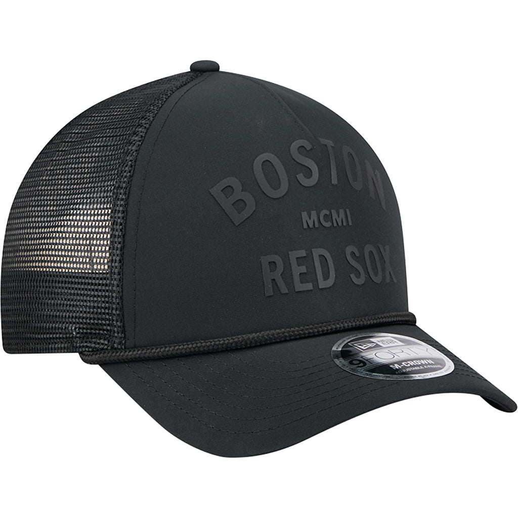MLB Boston Red Sox New Era Minimalist 9FORTY M-Crown Snapback Trucker Hat - Black