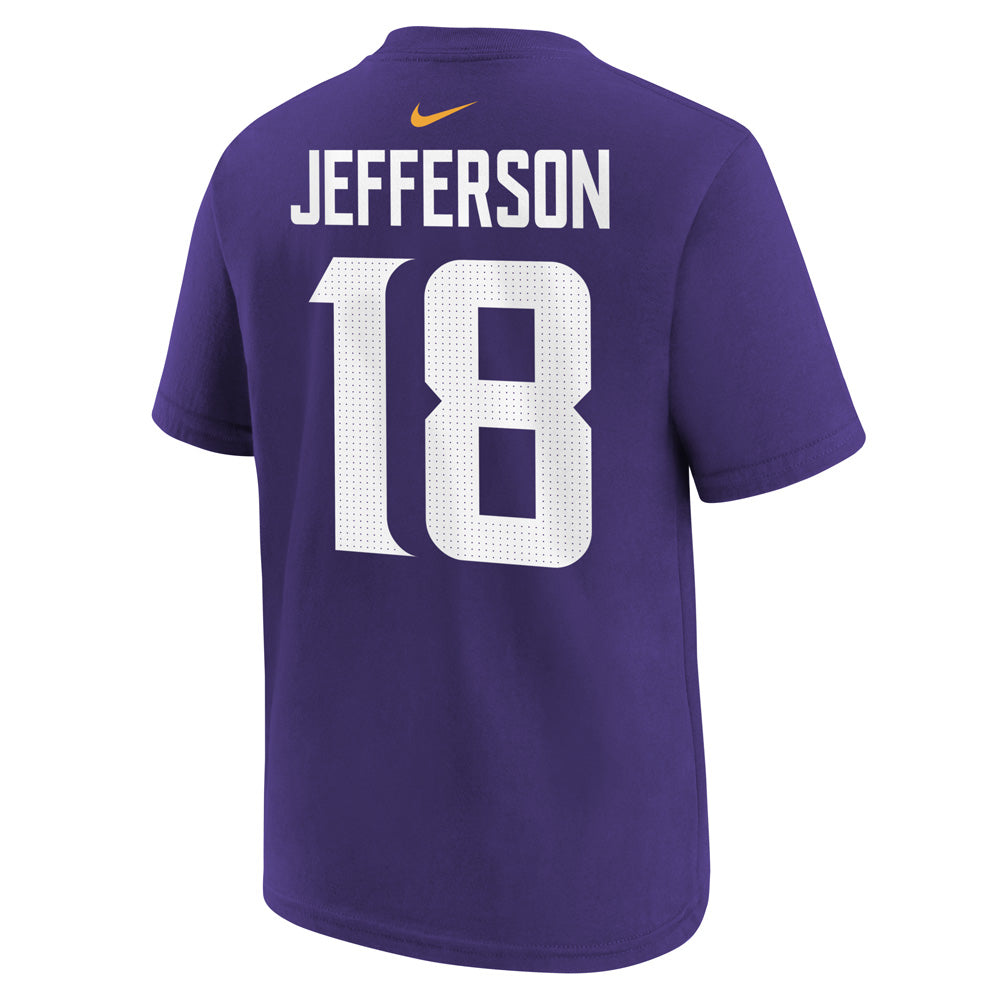 NFL Minnesota Vikings Justin Jefferson Youth Nike Name & Number T-Shirt - Purple