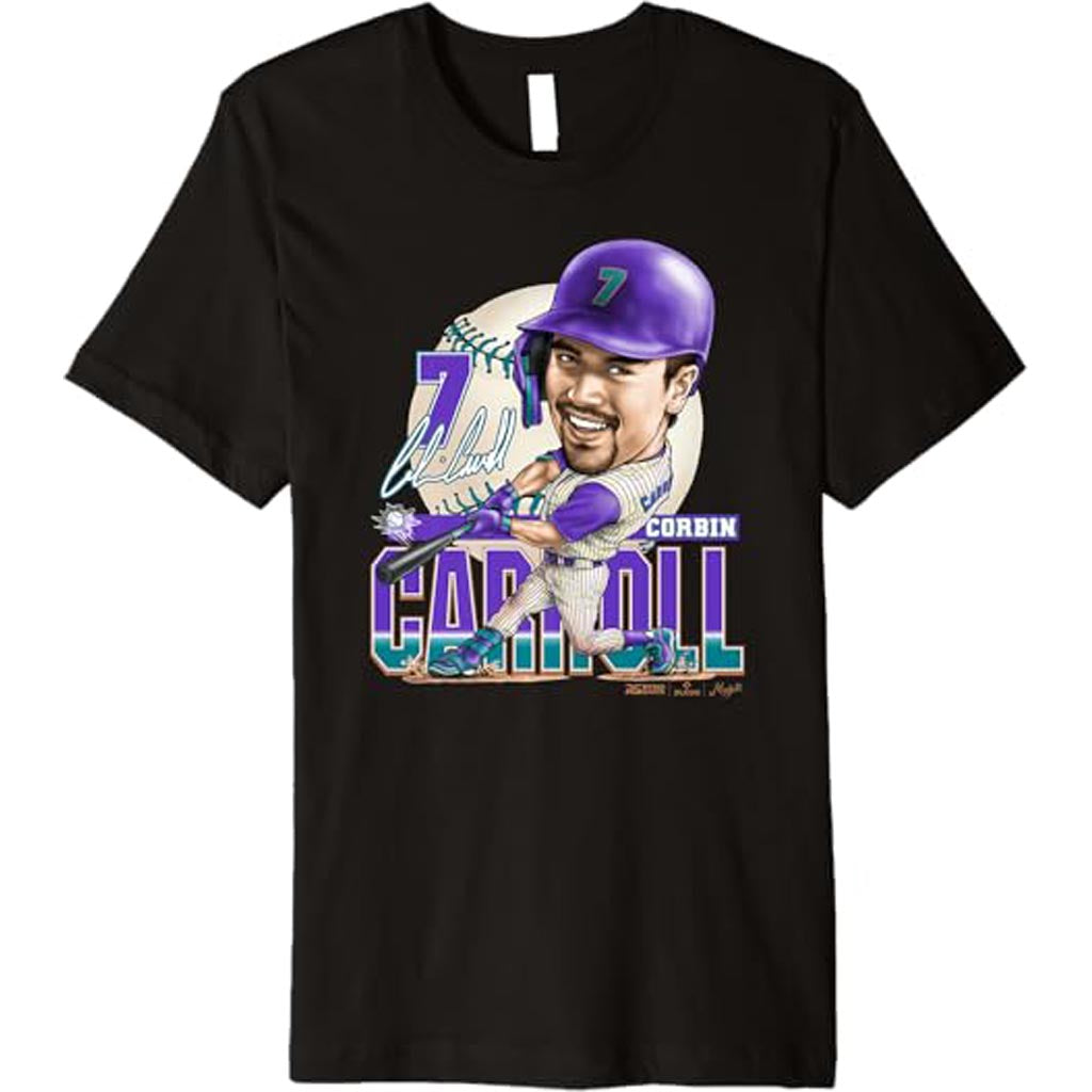MLB Arizona Diamondbacks Corbin Carroll Ryno Sports Hit Mudge T-Shirt - Black
