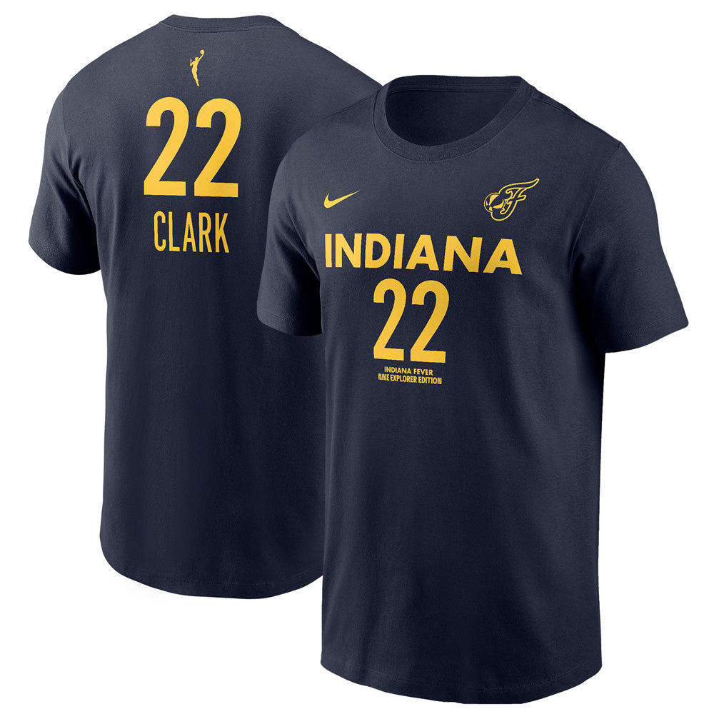 WNBA Indiana Fever Caitlin Clark Nike Explorer Name & Number T-Shirt - Navy
