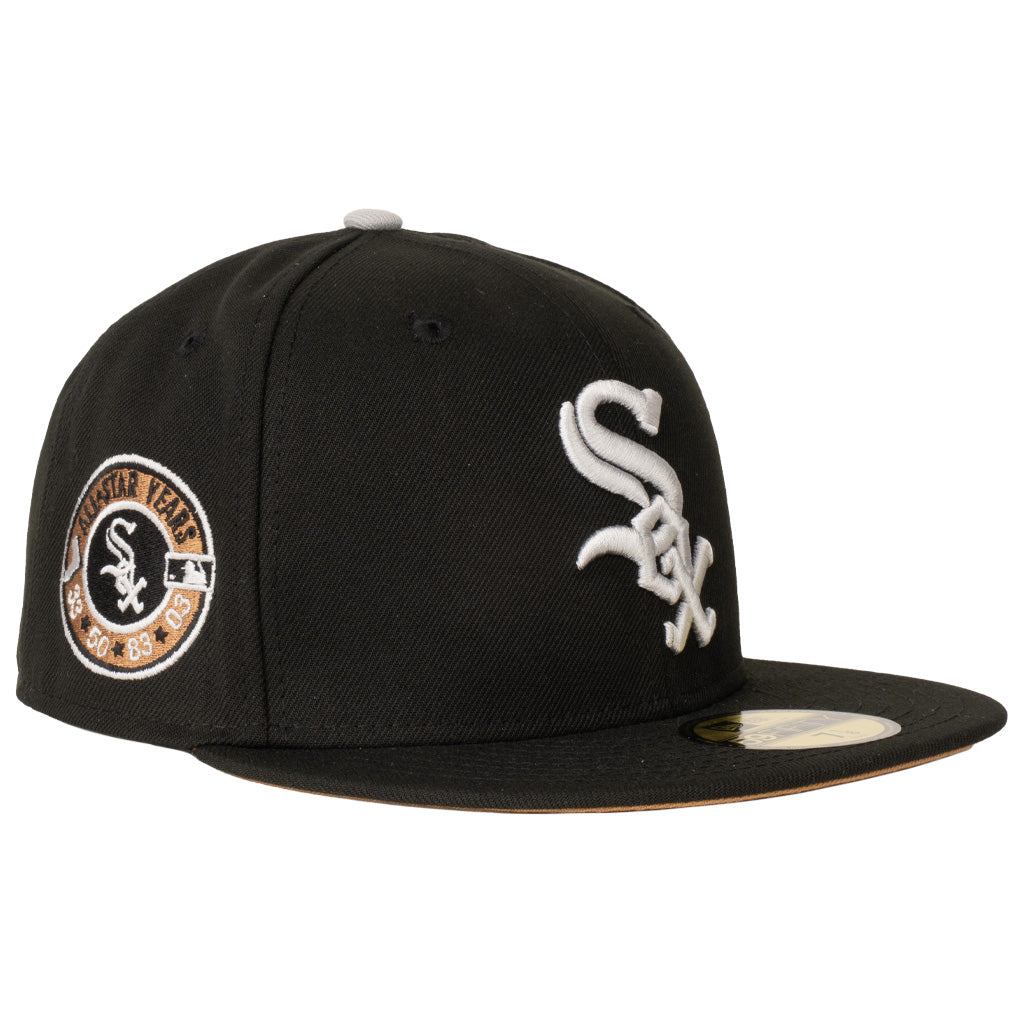 MLB Chicago White Sox New Era Gray Outline Logo 59FIFTY Fitted Hat - Black