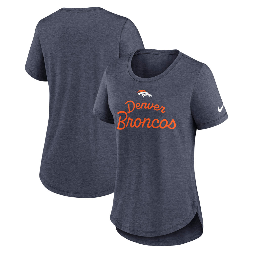 NFL Denver Broncos Women's Nike Fashion Triblend T-Shirt - Navy