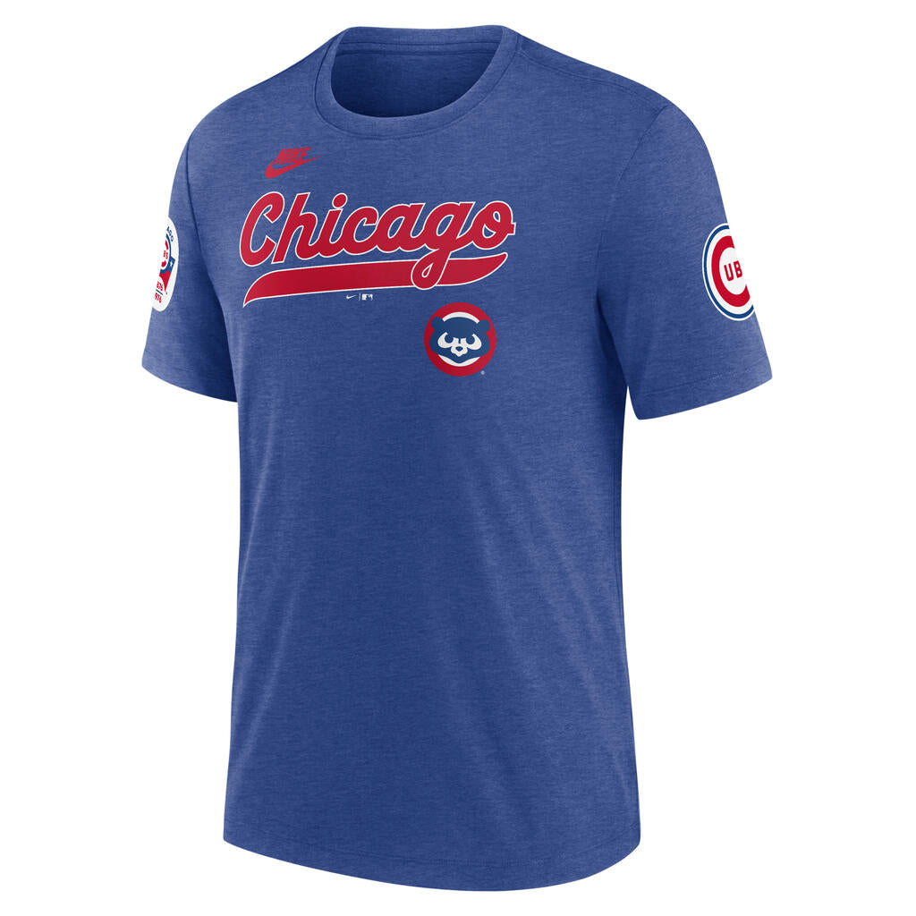 MLB Chicago Cubs Nike Cooperstown Eras Tri-Blend T-Shirt - Blue
