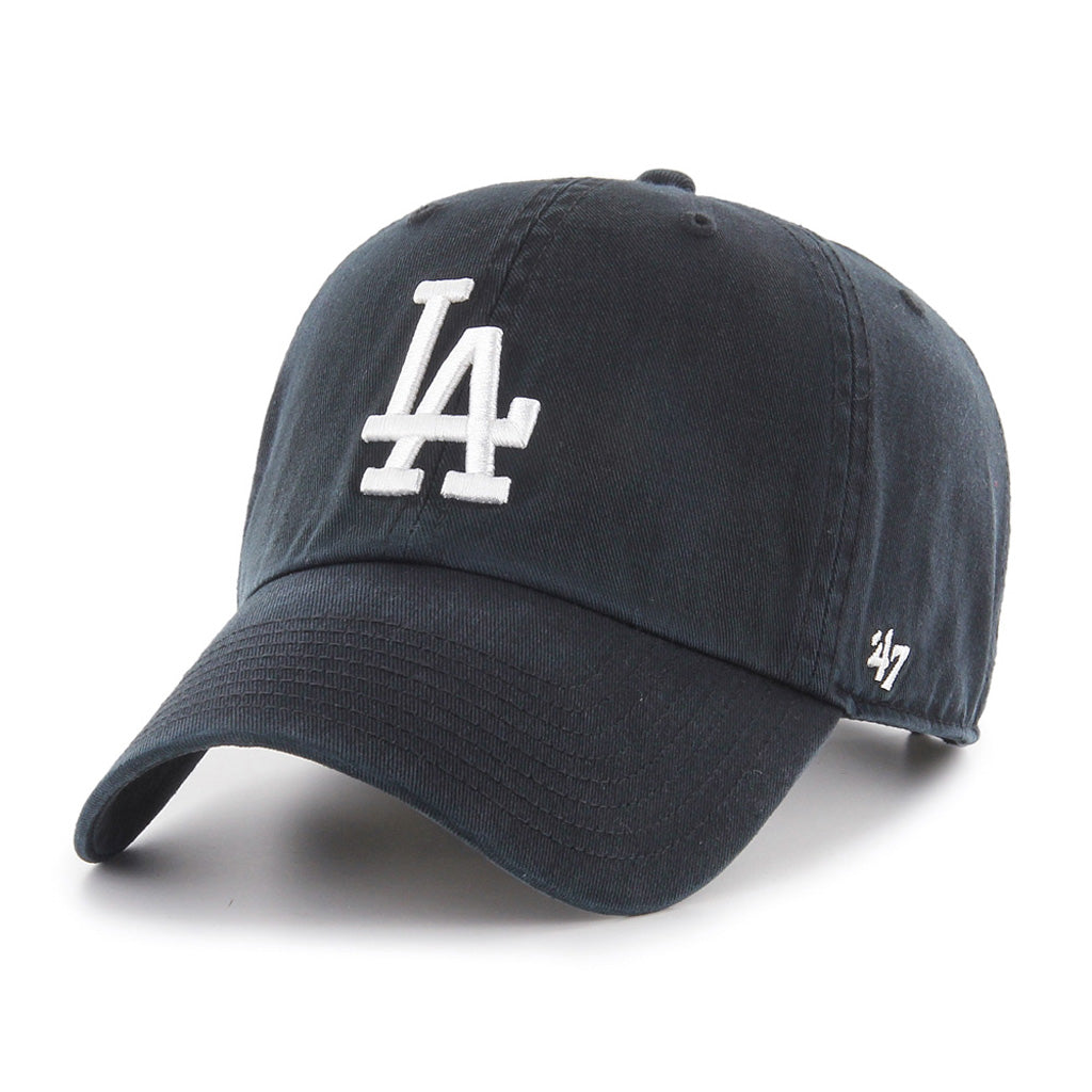 MLB Los Angeles Dodgers '47 Black & White Clean Up Adjustable Hat - Black