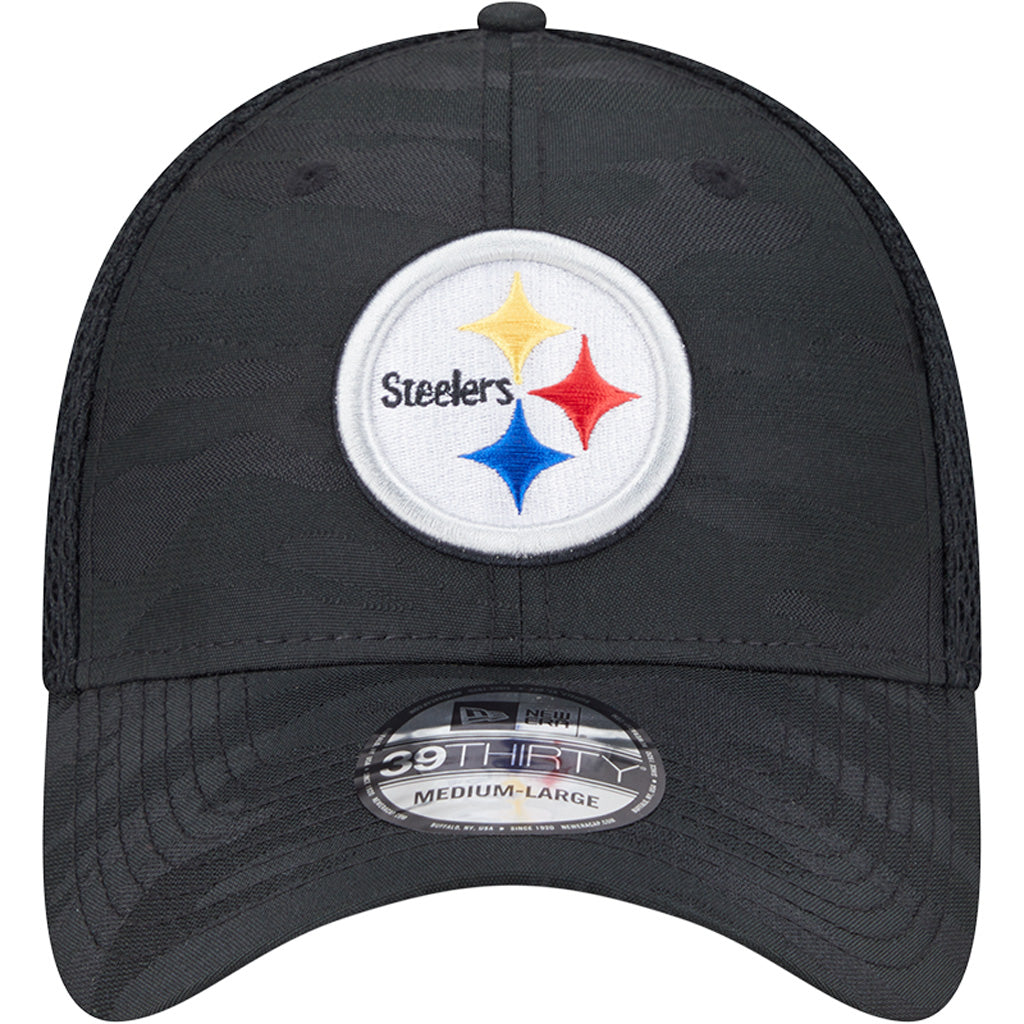 NFL Pittsburgh Steelers New Era Black Camo 39THIRTY Flex Fit Hat - Black