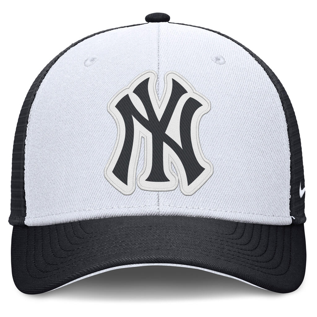 MLB New York Yankees Nike Two-Tone Tonal Logo Trucker Snapback Hat - White