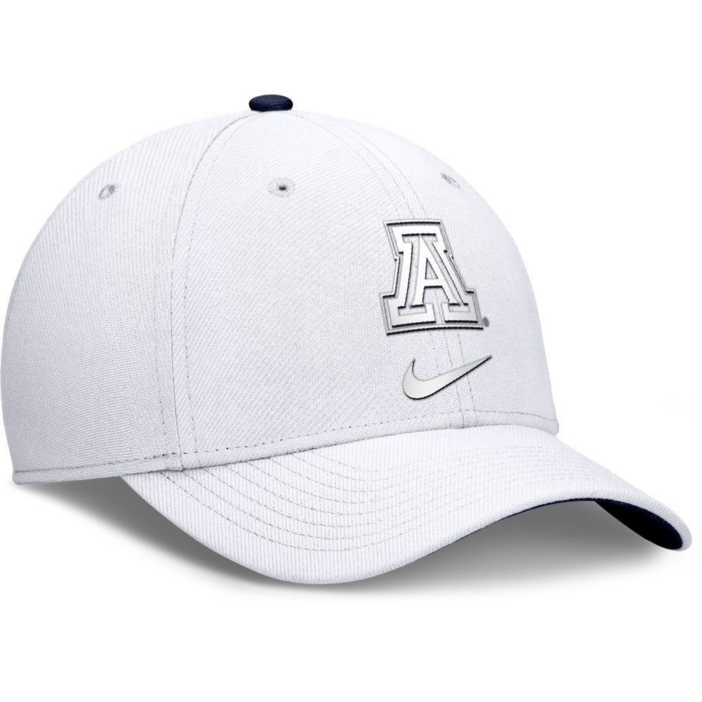 NCAA Arizona Wildcats Nike Rise Structured Edge Swoosh Flex Fit Hat - White