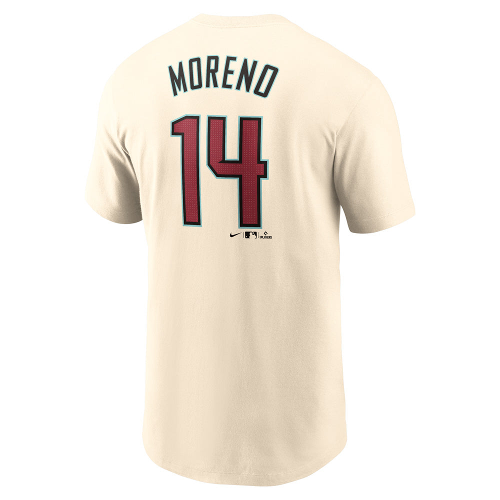 MLB Arizona Diamondbacks Gabriel Moreno Nike FUSE Home Name & Number T-Shirt - Cream