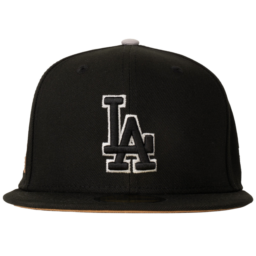 MLB Los Angeles Dodgers New Era Gray Outline Logo 59FIFTY Fitted Hat - Black